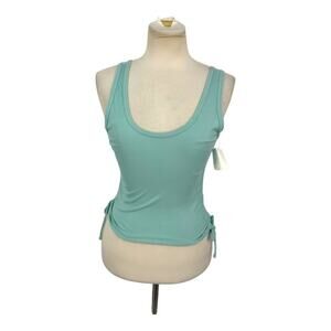 Freshman Rib Knit Side Cinch Tank Top Blue Size Small NWOT